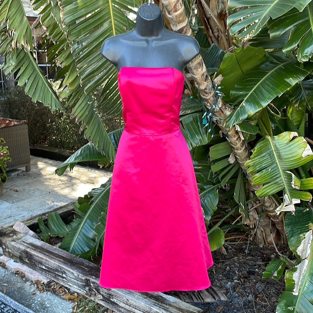Vintage, Jessica McClintock strapless satin dress